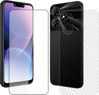 ARBAN Front and Back Tempered Glass for itel TS Pro 4G Frontback Tempered Glass Screen Protector | Edge to Edge Full Coverage | 9H Hardness ( 1 FRONT TEMPERED GLASS + 1 CARBON FIBER BACK ) FX01(Pack of 1)