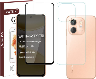 Vatsin Front and Back Tempered Glass for Infinix Smart 9 HD(Pack of 2)