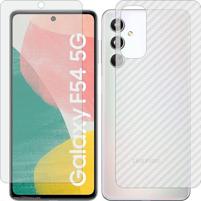 MOBART Front and Back Tempered Glass for Samsung Galaxy F54 SME546B (Matte Front & Carbon Fiber Skin for Back)(Pack of 2)