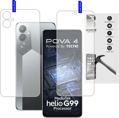 DESIBUZZ Front and Back Tempered Glass for Tecno POVA 4(Pack of 2)