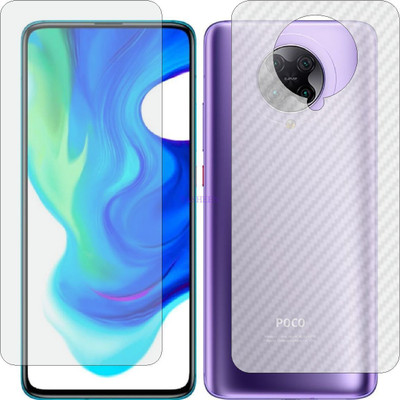 Fasheen Front and Back Tempered Glass for MI POCO F2 (Front Matte Finish & Back 3d Carbon Fiber)(Pack of 2)