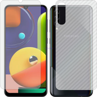 Fasheen Front and Back Tempered Glass for SAMSUNG A707F GALAXY A70S (Front Matte Finish & Back 3d Carbon Fiber)(Pack of 2)