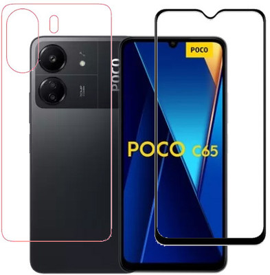 ECMERED Front and Back Tempered Glass for Poco C65(Pack of 1)