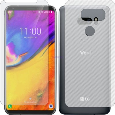 Fasheen Front and Back Tempered Glass for LG V35 PLUS THINQ (Front Matte Finish & Back 3d Carbon Fiber)(Pack of 2)