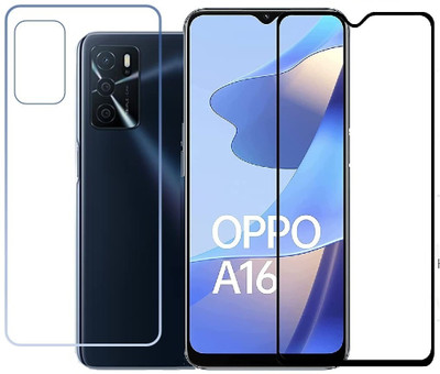Casesily Front and Back Tempered Glass for Oppo A16 Front 11D Glass Back Flexible Trink (Not Glass)(Pack of 2)