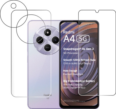 chakoor Front and Back Tempered Glass for Redmi A4 5G,poco c75,Redmi 14C(Pack of 3)