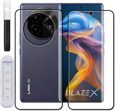 tombik Front and Back Tempered Glass for 21xv-Lava Blaze X 5G-fb uv(Pack of 2)