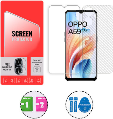 ARBAN Front and Back Tempered Glass for OPPO A59 5G (1 FREE CAMERA LENS) WITH FRONTBACK SCREEN PROTECTOR(Pack of 1)