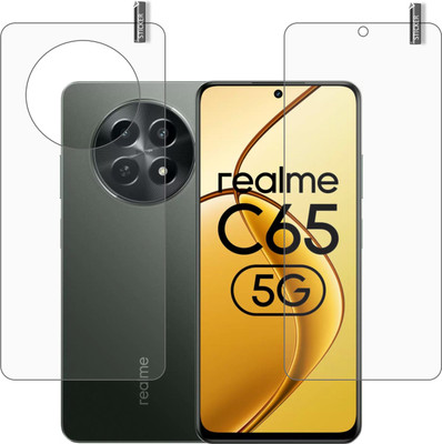 BOMGUARD Front and Back Tempered Glass for REALME C65 5G PHONE(Pack of 2)