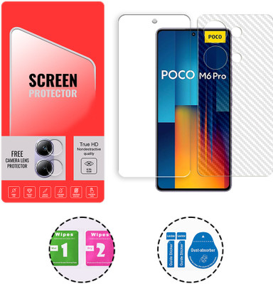 SOMTONE Front and Back Tempered Glass for Poco M6 Pro 4G (1 FREE CAMERA LENS) WITH FRONTBACK SCREEN PROTECTOR(Pack of 1)