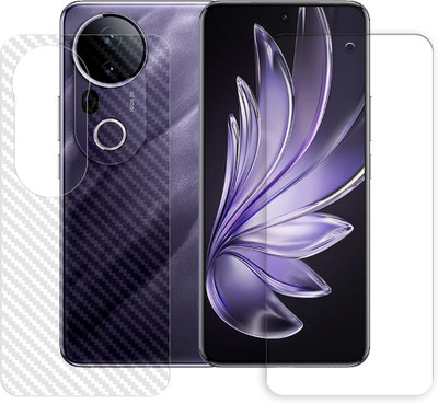 SOMTONE Front and Back Tempered Glass for vivo S20 Pro 5G Tempered Glass Screen Protector | Anti-Scratch | Edge to Edge Full Coverage | 9H Hardness (1 FRONT TEMPERED GLASS PROTECTOR + 1 BACK CARBON FIBER SKIN)(Pack of 1)