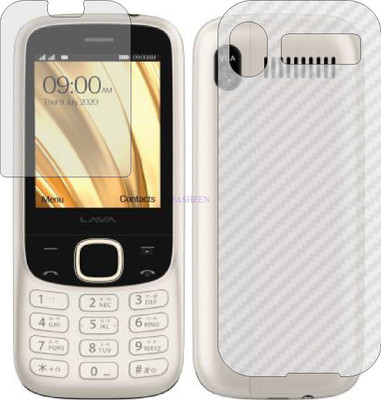 Fasheen Front and Back Tempered Glass for LAVA A7 2020 (Front Matte Finish & Back 3d Carbon Fiber)(Pack of 2)