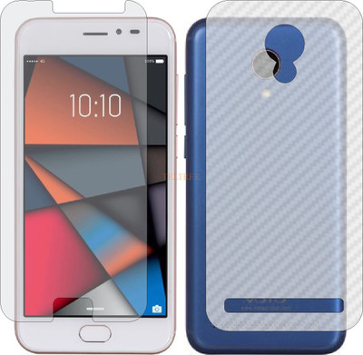 TELTREK Front and Back Tempered Glass for VOTO V12 (Front Matte Finish & Back 3d Carbon Fiber)(Pack of 2)