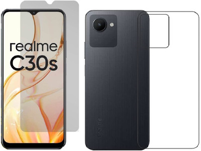 4 YARDS Front and Back Tempered Glass for Realme C30s (Matte Finish)(Pack of 1)