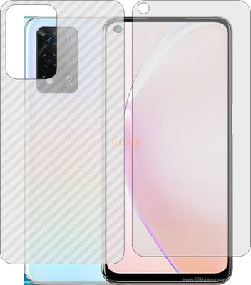 TELTREK Front and Back Tempered Glass for OPPO A93S 5G (Front Matte Finish & Back 3d Carbon Fiber)(Pack of 2)