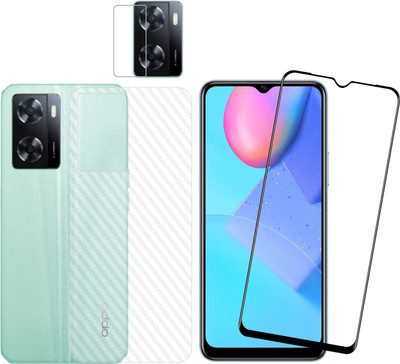 Vatsin Front and Back Tempered Glass for Oppo A57, Oppo A57 (Back Carbon Fiber)(Pack of 3)
