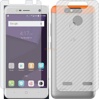 TELTREK Front and Back Tempered Glass for ZTE BLADE V8 MINI (Front Matte Finish & Back 3d Carbon Fiber)(Pack of 2)