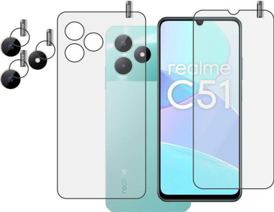 GARUDA GLASS Front and Back Tempered Glass for REALME C51 With Camera Lens Protector(Pack of 3)