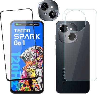 Ten To 11 Front and Back Tempered Glass for Tecno Spark Go 1, Tecno Spark Go 1 [With Rear Camera Lens Guard](Pack of 3)