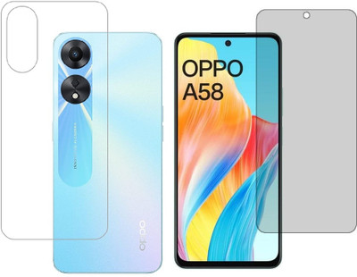 4 YARDS Front and Back Tempered Glass for Oppo A58 (Matte Finish)(Pack of 1)