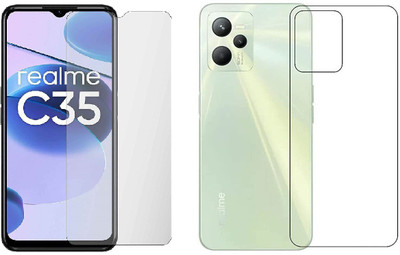 4 YARDS Front and Back Tempered Glass for Realme C35 (Matte Finish)(Pack of 1)