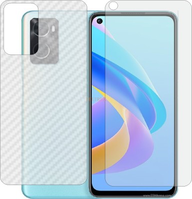 TELTREK Front and Back Tempered Glass for OPPO A36 (Front Matte Finish & Back 3d Carbon Fiber)(Pack of 2)