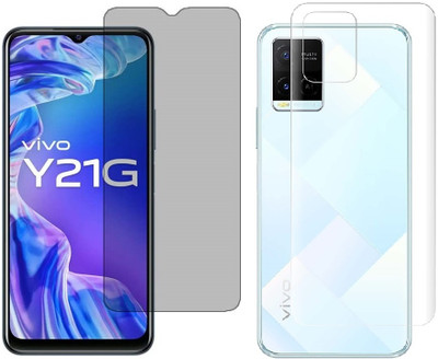 4 YARDS Front and Back Tempered Glass for Vivo Y21G (Matte Finish)(Pack of 1)