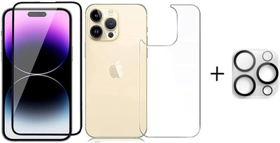 AV Front and Back Tempered Glass for Apple iPhone 14 Pro (including Camera Protector)(Pack of 3)