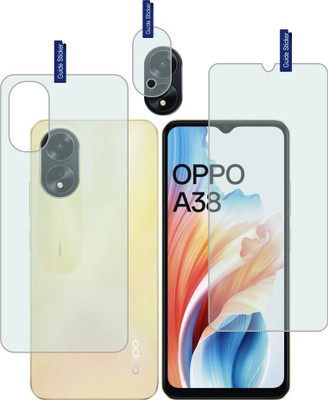 DESIBUZZ Front and Back Tempered Glass for OPPO A38, (Flexible), OPPO A38 camera lens(Pack of 3)