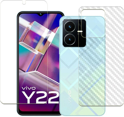SOMTONE Front and Back Tempered Glass for vivo Y22 2022 FRONT BACK(Pack of 1)