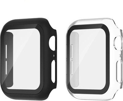 Aenoko Front and Back Tempered Glass for Apple Watch Series 3 Series 2 42mm, Hard PC Case with Tempered Glass Screen Protector Compatible with Apple Watch Series 3 Series 2 42mm, Ultra-Thin Scratch Resistant Overall Protective Cover for iWatch S3/S2, Transparent & Black(Pack of 2) Aenoko Front and Back Tempered Glass for Apple Watch Series 3 Series 2 42mm, Hard PC Case with Tempered Glass Screen Protector Compatible with Apple Watch Series 3 Series 2 42mm, Ultra-Thin Scratch Resistant Overall Protective Cover for iWatch S3/S2, Transparent & Black(Pack of 2)