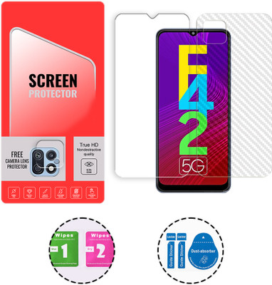 ARBAN Front and Back Tempered Glass for Samsung Galaxy F42 5G (1 FREE CAMERA LENS) WITH FRONTBACK SCREEN PROTECTOR(Pack of 1)