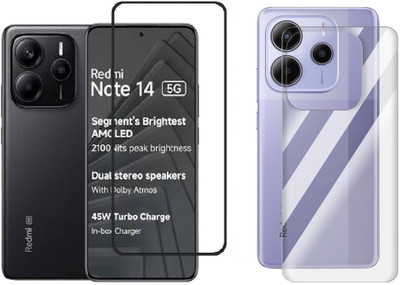 Hyper Front and Back Tempered Glass for Redmi Note 14 5G(Pack of 1)