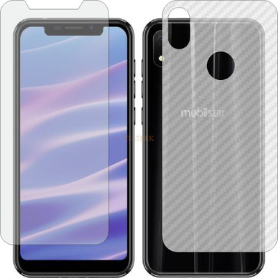 TELTREK Front and Back Tempered Glass for MOBISTAR X1 NOTCH (Front Matte Finish & Back 3d Carbon Fiber)(Pack of 2)