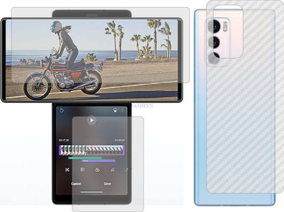 Fasheen Front and Back Tempered Glass for LG WING 5G 360 (Front Matte Finish & Back 3d Carbon Fiber)(Pack of 2)