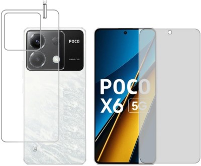 4 YARDS Front and Back Tempered Glass for POCO X6 5G (Matte Finish)(Pack of 1)