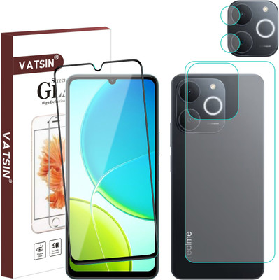 Vatsin Front and Back Tempered Glass for Realme C71, Realme C71 (With Rear Camera Lens Guard)(Pack of 3)