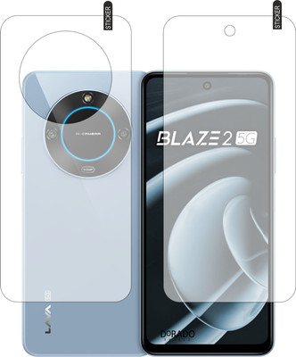 DORADO SHIELD Front and Back Tempered Glass for Lava Blaze 2 5G(Pack of 2)
