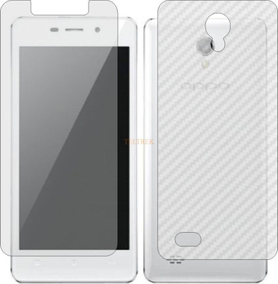 TELTREK Front and Back Tempered Glass for OPPO A11 W JOY 3 (Front Matte Finish & Back 3d Carbon Fiber)(Pack of 2)