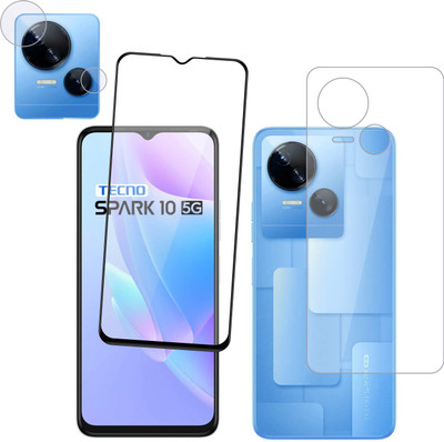 Ten To 11 Front and Back Tempered Glass for Tecno Spark 10 5G, Tecno Spark 10 5G [With Rear Camera Lens Guard](Pack of 3)