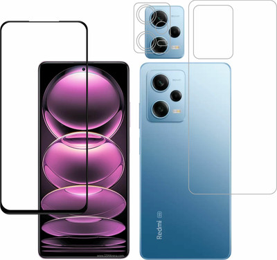 Vatsin Front and Back Tempered Glass for Redmi Note 12 Pro 5G, Redmi Note 12 Pro 5G [With Rear Camera Lens Guard](Pack of 3)