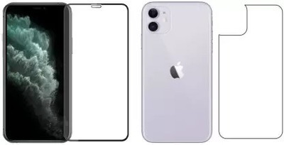 Penvag Front and Back Tempered Glass for iPhone 11(Pack of 2)