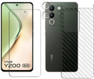 DOWRVIN Front and Back Tempered Glass for VIVO Y200 5G FRONT AND BACK , CAMERA LENS TEMPERED GLASS(Pack of 3)
