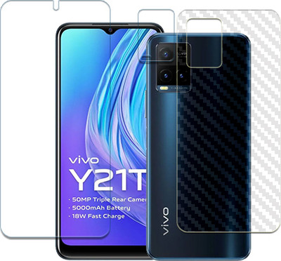 20SKY Front and Back Tempered Glass for 1-vivo Y21t FRONTBACK AND CAMERA LENS SCREEN GUARD(Pack of 1)