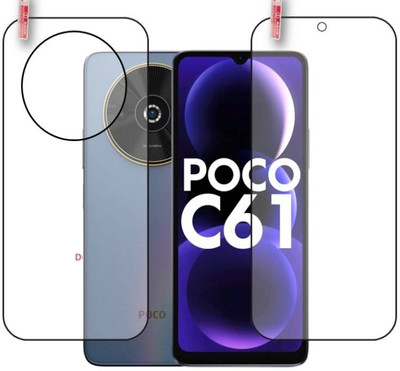 KHWABEEDA Front and Back Tempered Glass for POCO C61 FRONT AND BACK TEMPERED GLASS(Pack of 2)