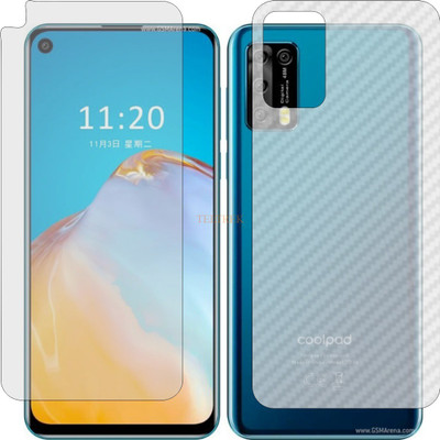 TELTREK Front and Back Tempered Glass for COOLPAD COOL S (Front Matte Finish & Back 3d Carbon Fiber)(Pack of 2)