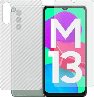 Fasheen Front and Back Tempered Glass for SAMSUNG M13 INDIA (Front Matte Finish & Back 3d Carbon Fiber)(Pack of 2)