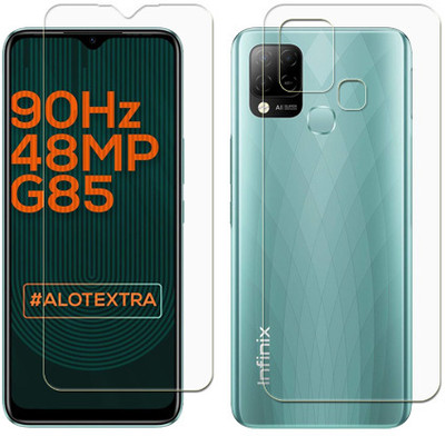 SOMTONE Front and Back Tempered Glass for INFINIX HOT 10T(Pack of 1)