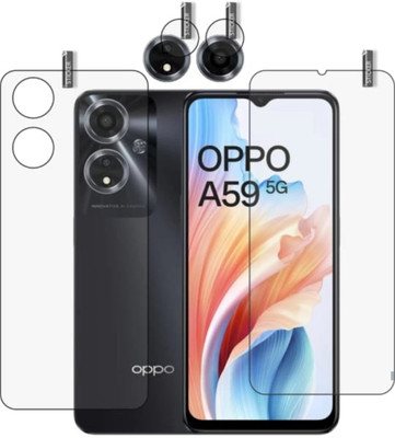 KHWABEEDA Front and Back Tempered Glass for OPPO A59 5G FRONT AND BACK, CAMERA LENS TEMPERED(Pack of 3)