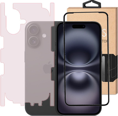 AARERED Front and Back Tempered Glass for iphone 16, IPHONE 16(Pack of 1)